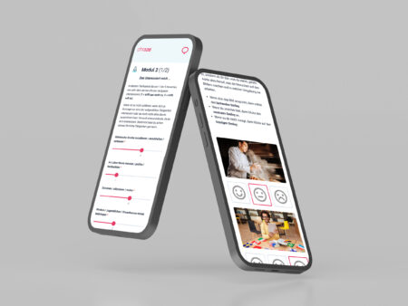 Vorschau eines Berufsinteressentests für Schüler und Schülerinnen auf dem Handy.