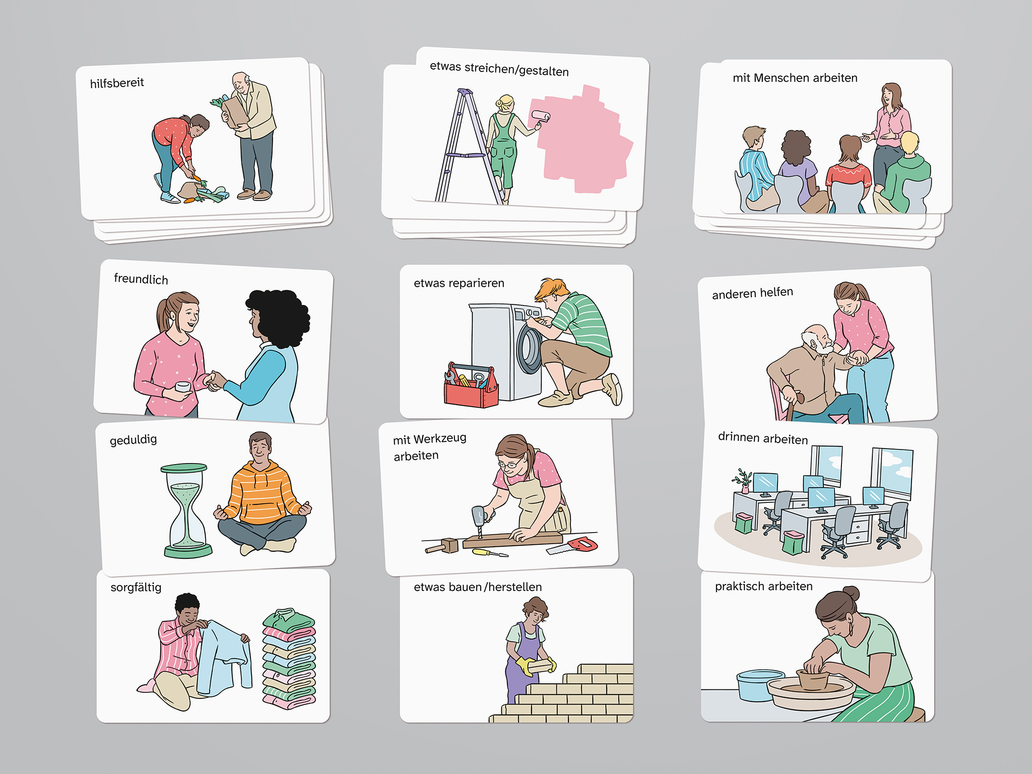 CoachingHeft Kompakt, Arbeitsheft Jobcoaching: Inklusive PDF mit Bildkarten zum Selbstausdrucken — als visuelle Begleitung zu den Methoden des Hefts. Karten ausdrucken, ausschneiden, im Coaching einsetzen.