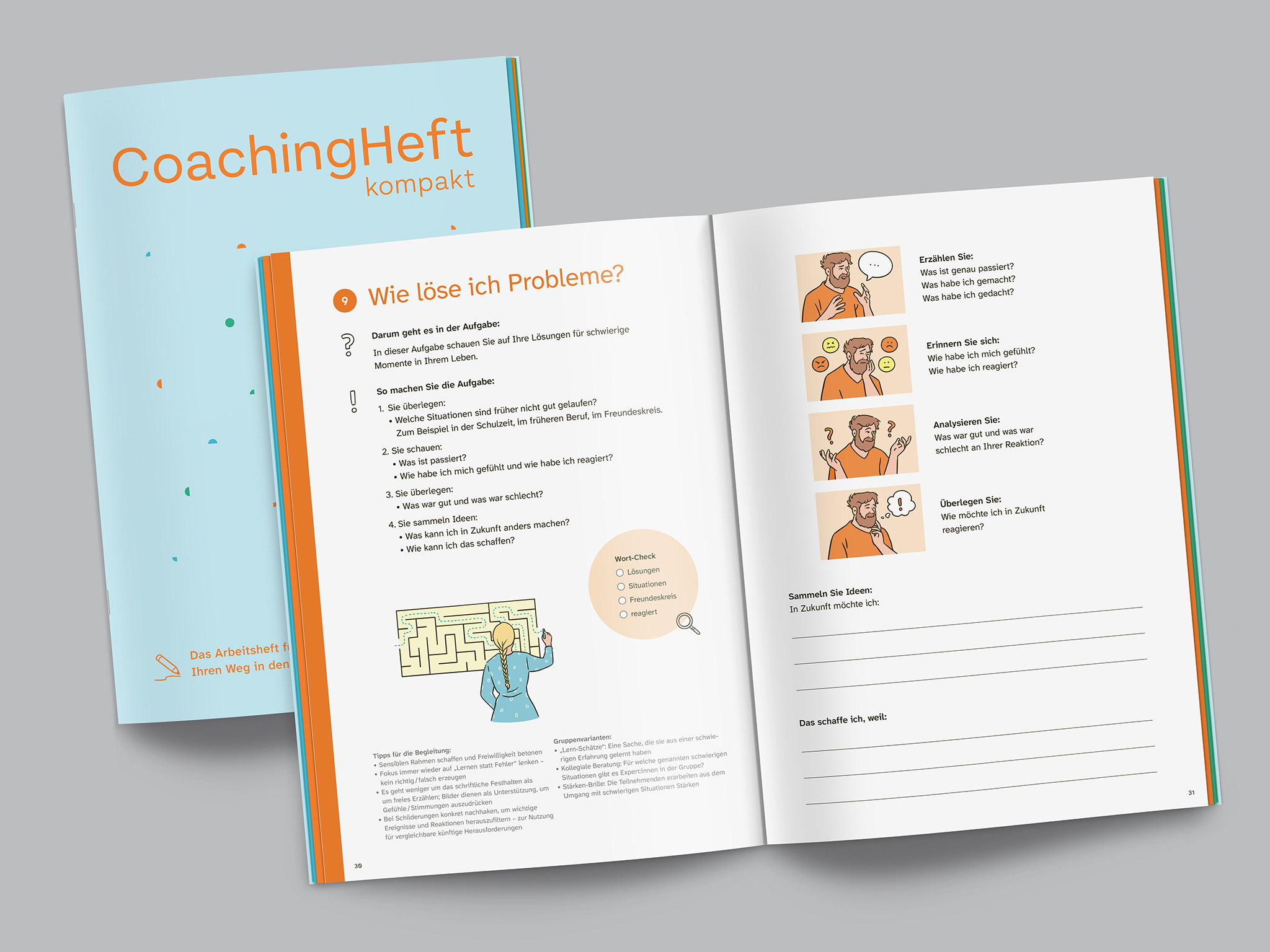 CoachingHeft kompakt — Innenseiten mit Bildern und Worterklärungen